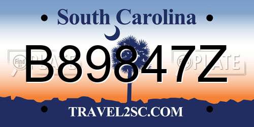 B89847Z South Carolina License Plate