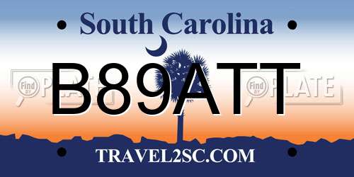 B89ATT South Carolina License Plate