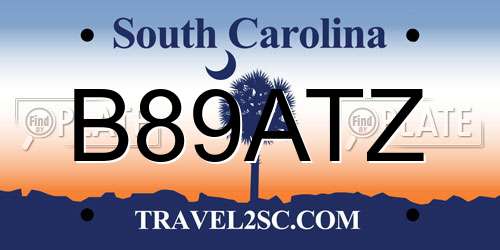 B89ATZ South Carolina License Plate