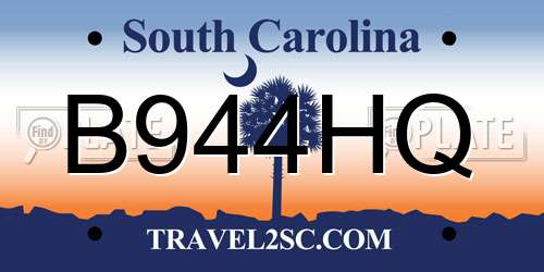 B944HQ South Carolina License Plate