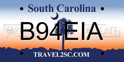 B94EIA South Carolina License Plate