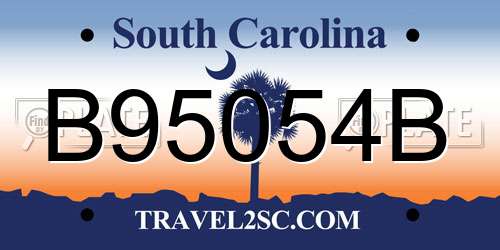 B95054B South Carolina License Plate