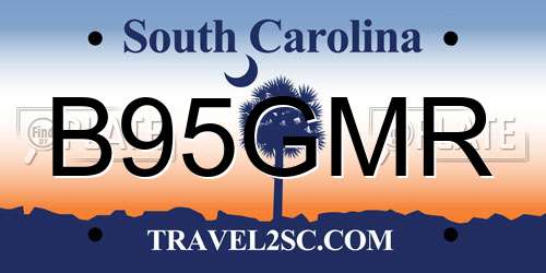 B95GMR South Carolina License Plate