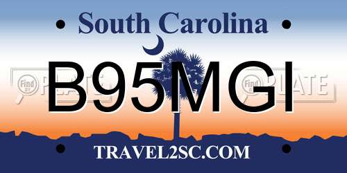 B95MGI South Carolina License Plate