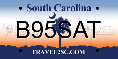 B95SAT South Carolina License Plate