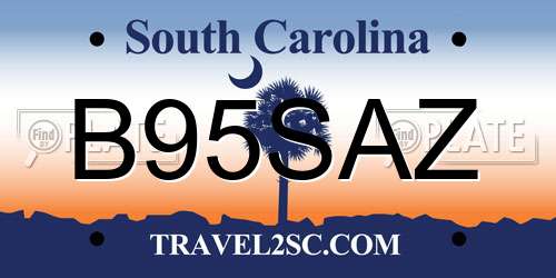 B95SAZ South Carolina License Plate
