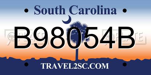 B98054B South Carolina License Plate