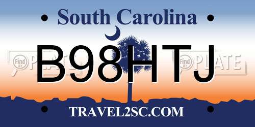 B98HTJ South Carolina License Plate