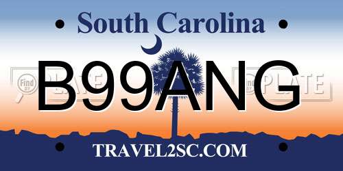 B99ANG South Carolina License Plate