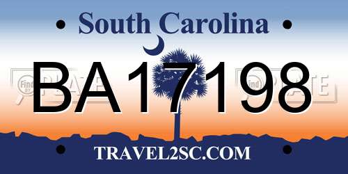 BA17198 South Carolina License Plate