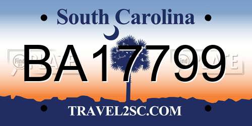 BA17799 South Carolina License Plate