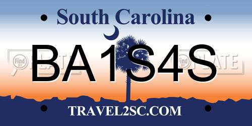 BA1S4S South Carolina License Plate