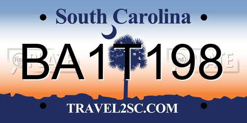 BA1T198 South Carolina License Plate