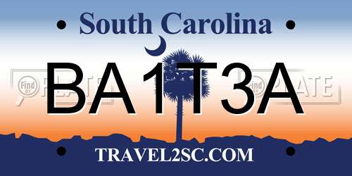 BA1T3A South Carolina License Plate