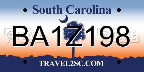 BA1Z198 South Carolina License Plate