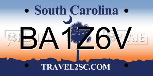 BA1Z6V South Carolina License Plate