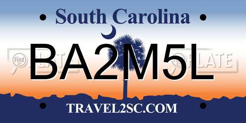 BA2M5L South Carolina License Plate