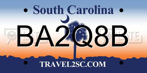 BA2Q8B South Carolina License Plate