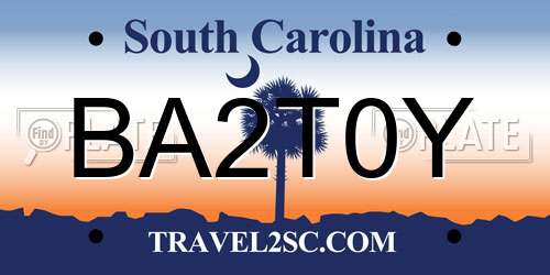 BA2T0Y South Carolina License Plate