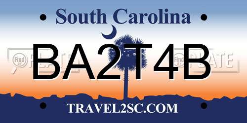 BA2T4B South Carolina License Plate