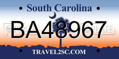 BA48967 South Carolina License Plate