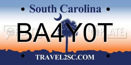 BA4Y0T South Carolina License Plate