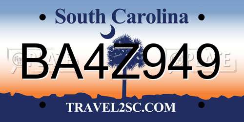 BA4Z949 South Carolina License Plate