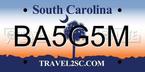 BA5G5M South Carolina License Plate
