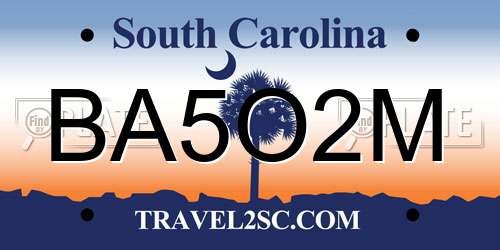 BA5O2M South Carolina License Plate