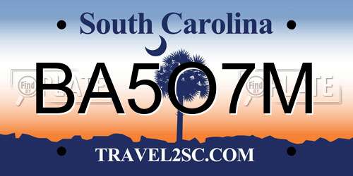 BA5O7M South Carolina License Plate