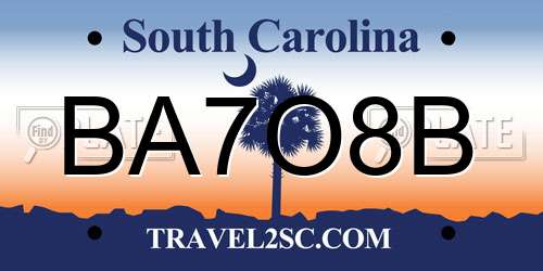 BA7O8B South Carolina License Plate