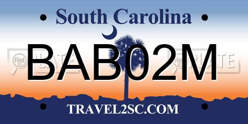 BAB02M South Carolina License Plate
