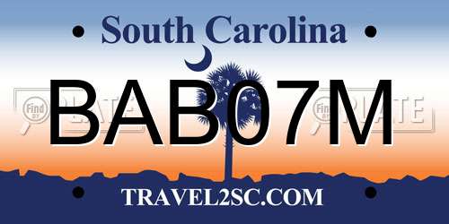 BAB07M South Carolina License Plate