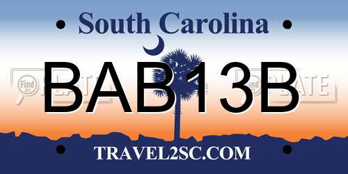 BAB13B South Carolina License Plate
