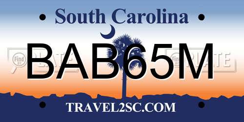 BAB65M South Carolina License Plate