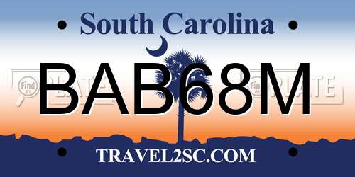 BAB68M South Carolina License Plate