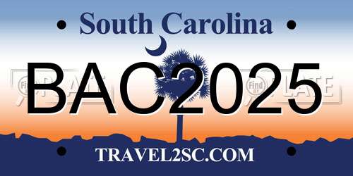 BAC2025 South Carolina License Plate