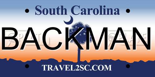 BACKMAN South Carolina License Plate