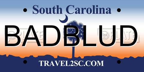 BADBLUD South Carolina License Plate