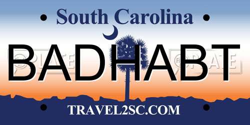 BADHABT South Carolina License Plate