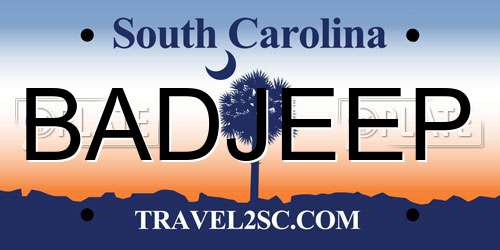 BADJEEP South Carolina License Plate