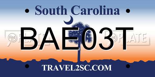 BAE03T South Carolina License Plate
