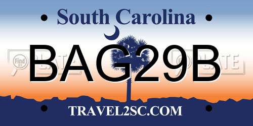 BAG29B South Carolina License Plate