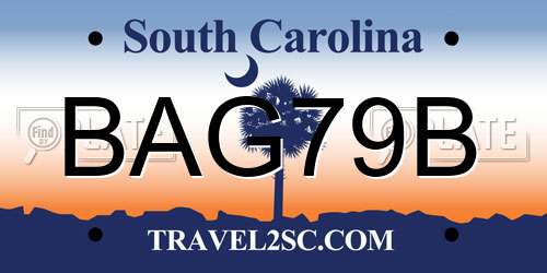 BAG79B South Carolina License Plate
