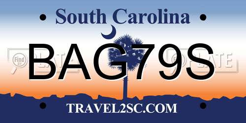 BAG79S South Carolina License Plate