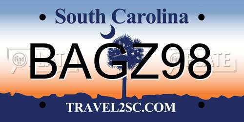 BAGZ98 South Carolina License Plate