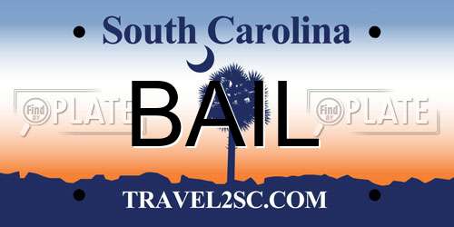 BAIL South Carolina License Plate