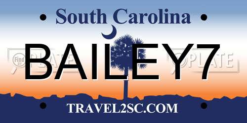 BAILEY7 South Carolina License Plate