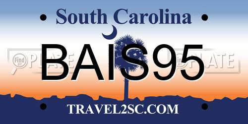 BAIS95 South Carolina License Plate