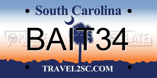 BAIT34 South Carolina License Plate